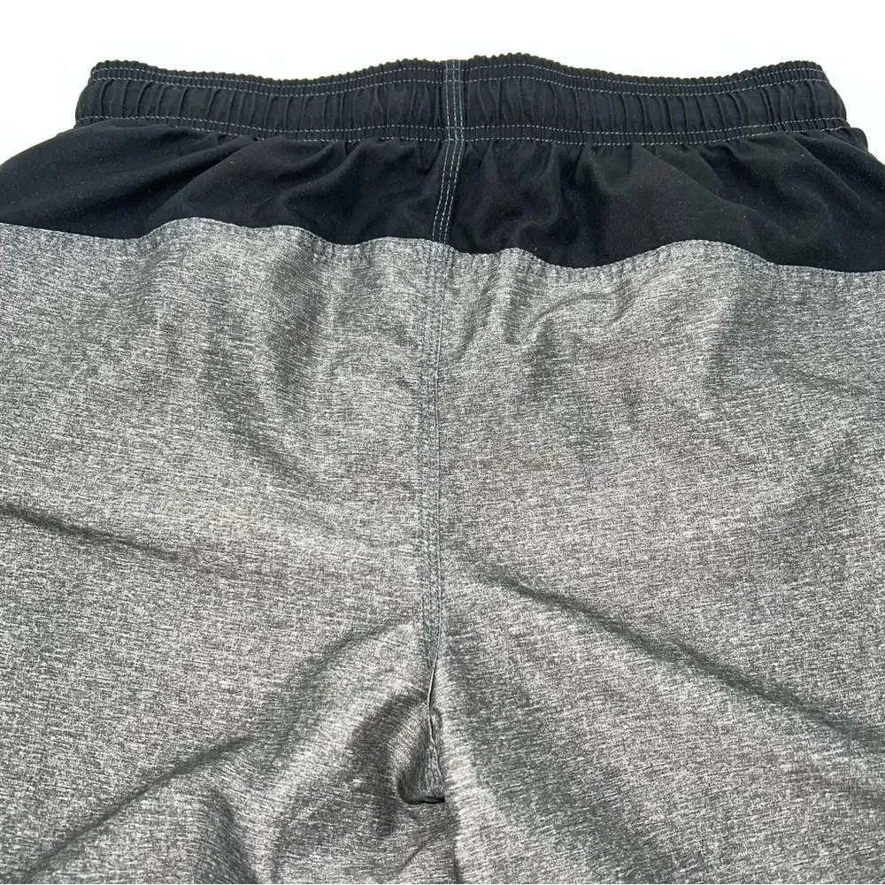 Speedo Men's Gray and Black Swim Board Shorts-Size L